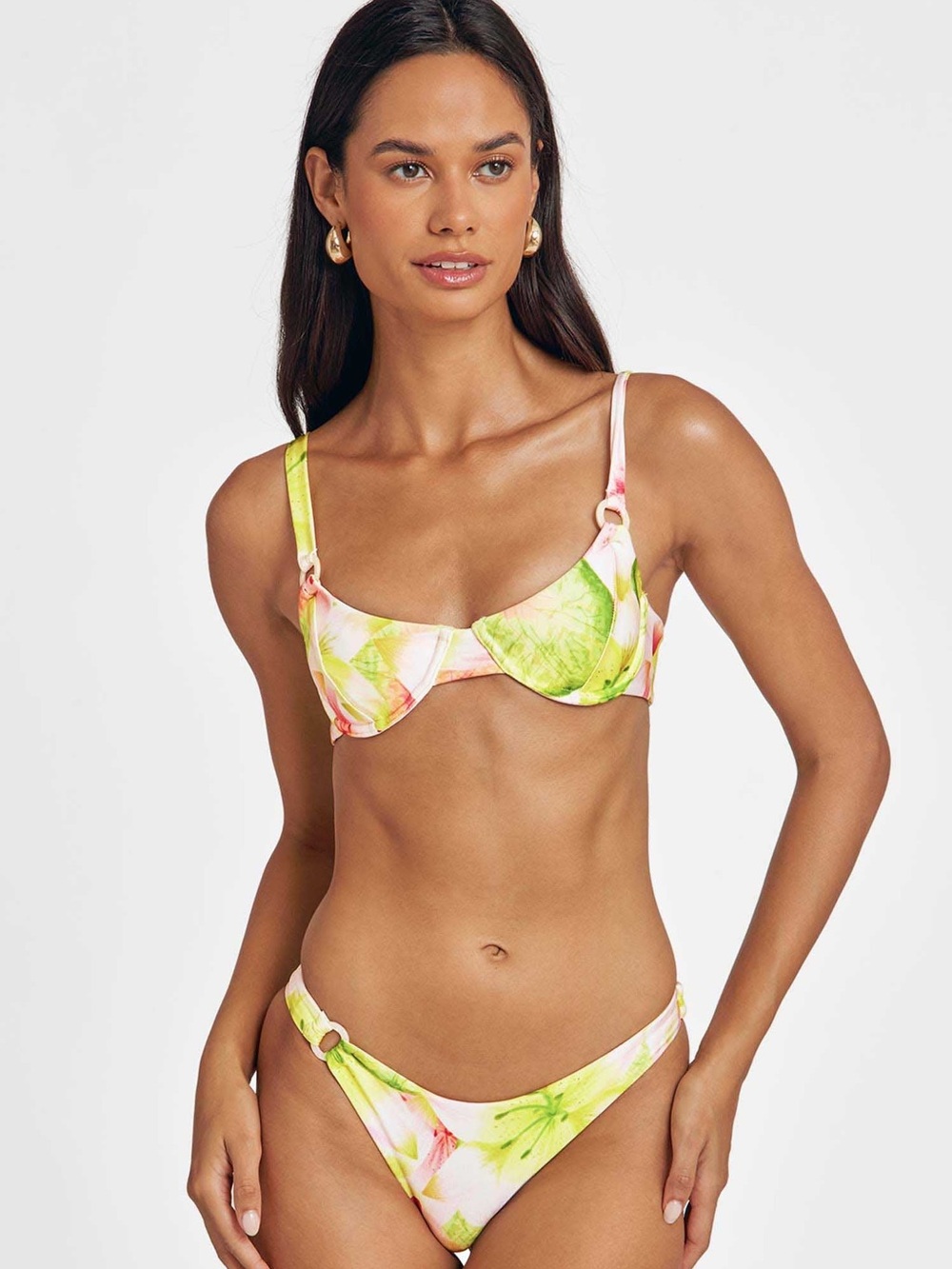 Blackbough Pink & Green Floral Underwire Bikini Set